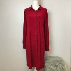 Norma Kamali Red Button Down Dress